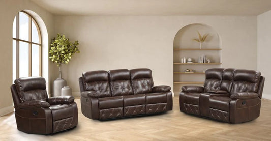 Motion Glider Reclining Sofa Set – 84” Manual | Diamond Pattern   SET SOFA + LOVE SEAT