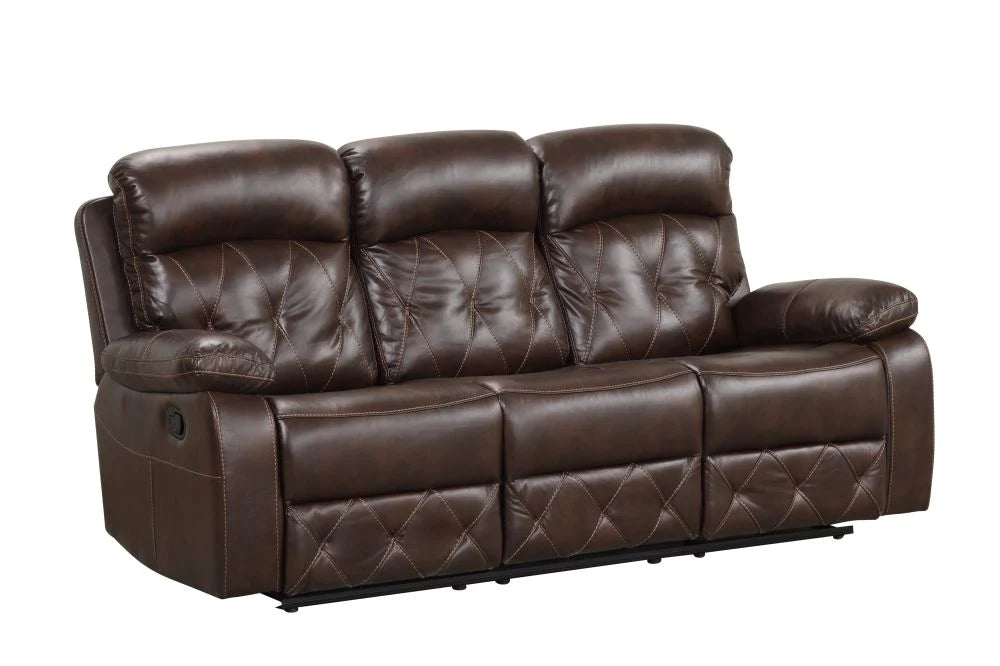 Motion Glider Reclining Sofa Set – 84” Manual | Diamond Pattern   SET SOFA + LOVE SEAT