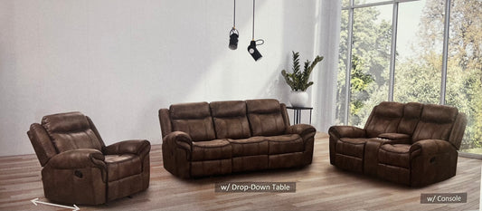 Rich Brown Motion Glider Reclining Sofa & Loveseat Set
