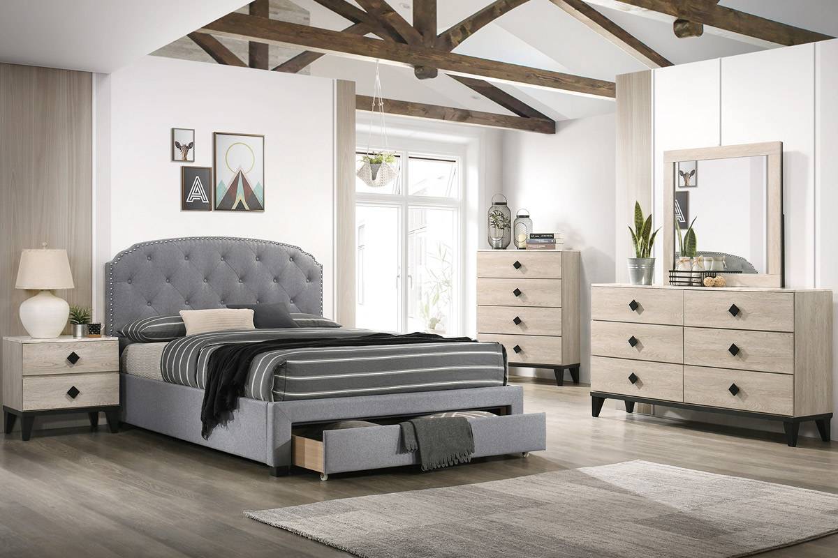 Chantilly Khaki Cali King Bed Frame