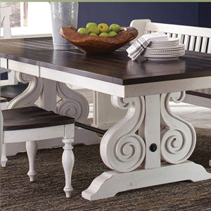 Carriage House Trestle Table (Table an 6 solid chairs) extra chair $180 each.