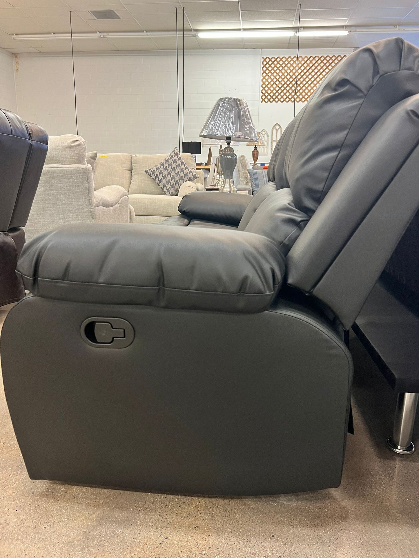 Black Manual Recliner Sofa *As is