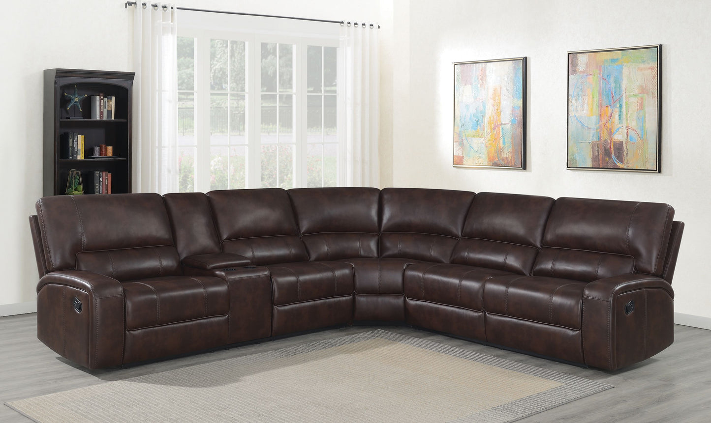 Brunson Brown Upholstered Motion Sectional