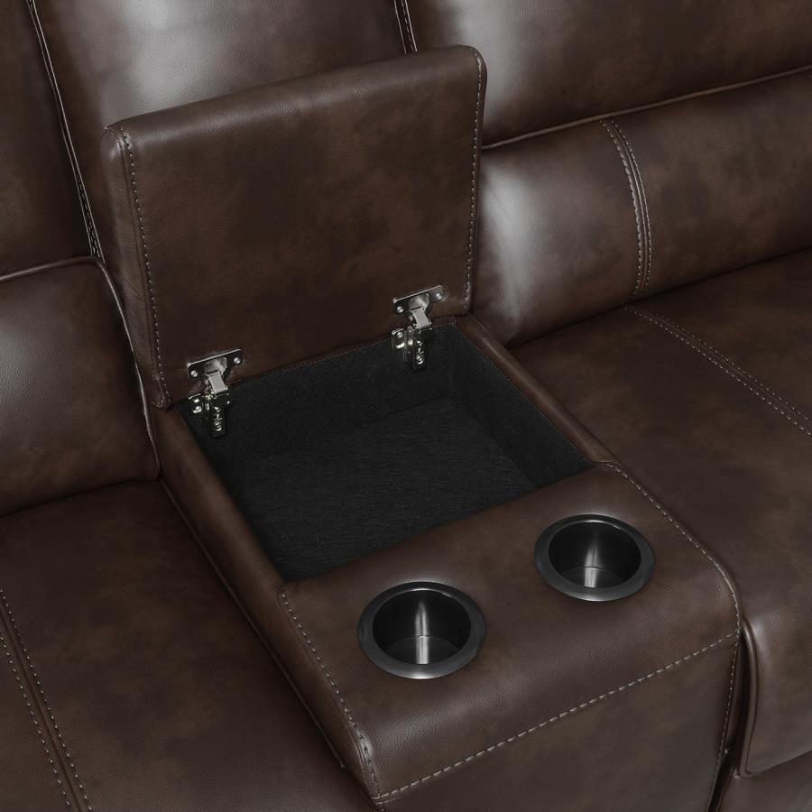 Brunson Brown Upholstered Motion Sectional