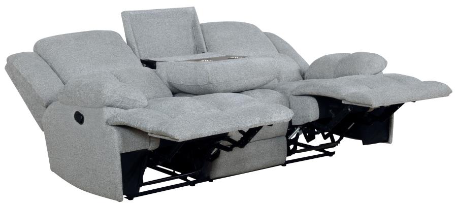 Waterbury 2-piece Pillow Top Arm Motion Living Room Set Grey / JUEGO DE SALA COLOR GRIS CON TELA CONFORTABLE