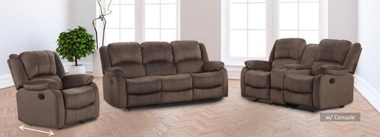 Chocolate Brown Motion Glider Reclining Sofa & Loveseat Set