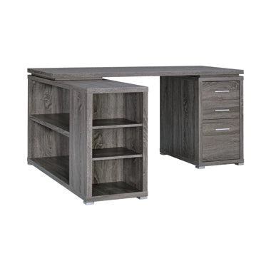 Grey Yvette L-Shape Office Desk Weathered