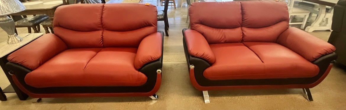Red & Black Loveseats *As is