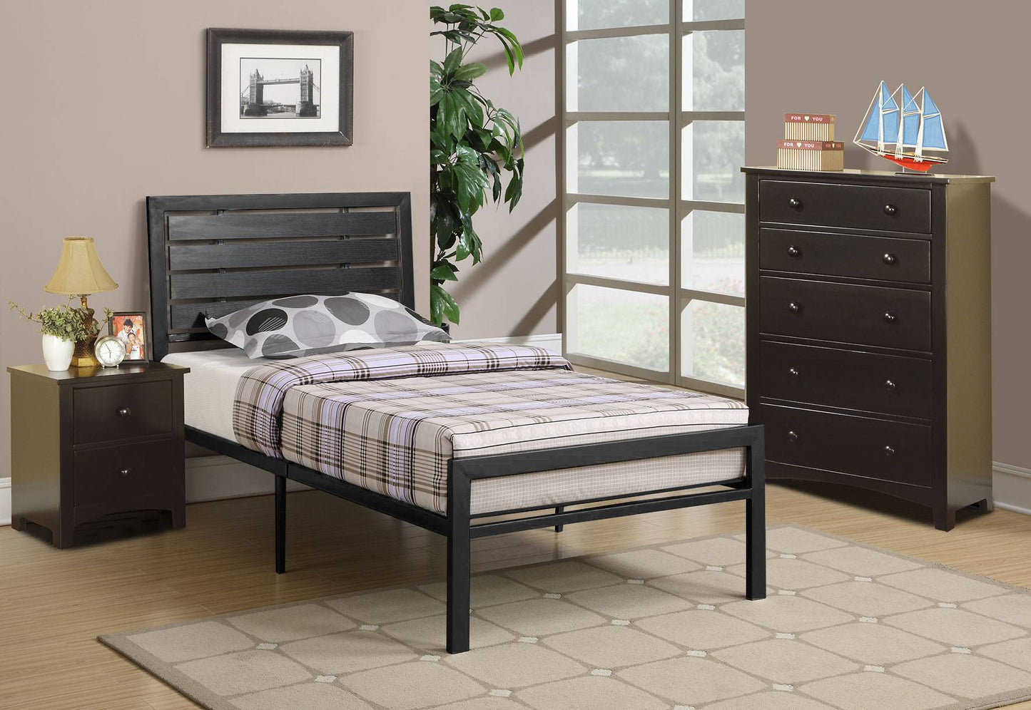 Metal Grey Bed