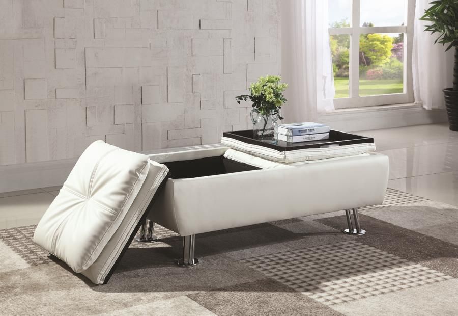 White Dilleston Storage Ottoman