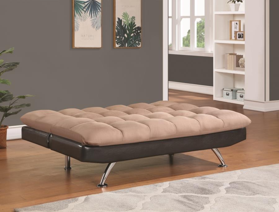 Brown Elise Biscuit Tufted Back Sofa Bed