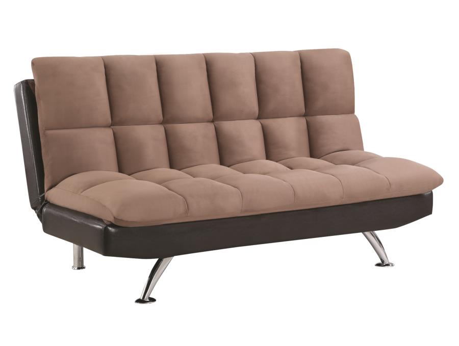 Brown Elise Biscuit Tufted Back Sofa Bed