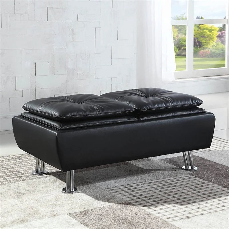 Black Dilleston Storage Ottoman