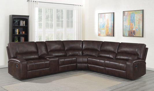 Brunson Brown Upholstered Motion Sectional