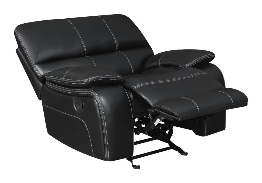 Willemse Black Upholstered Glider Recliner