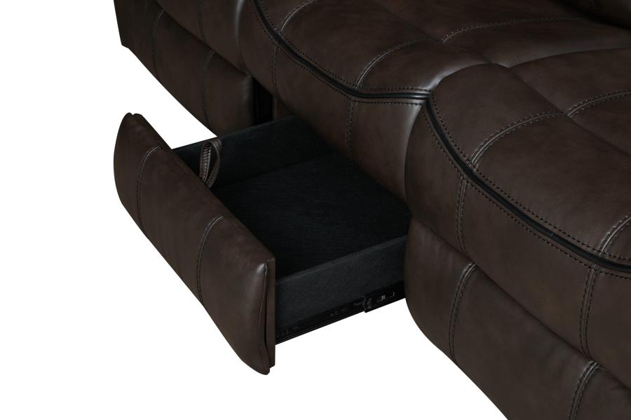 Sawyer Cocoa Brown Upholstered Tufted Sofa & Loveseat Set