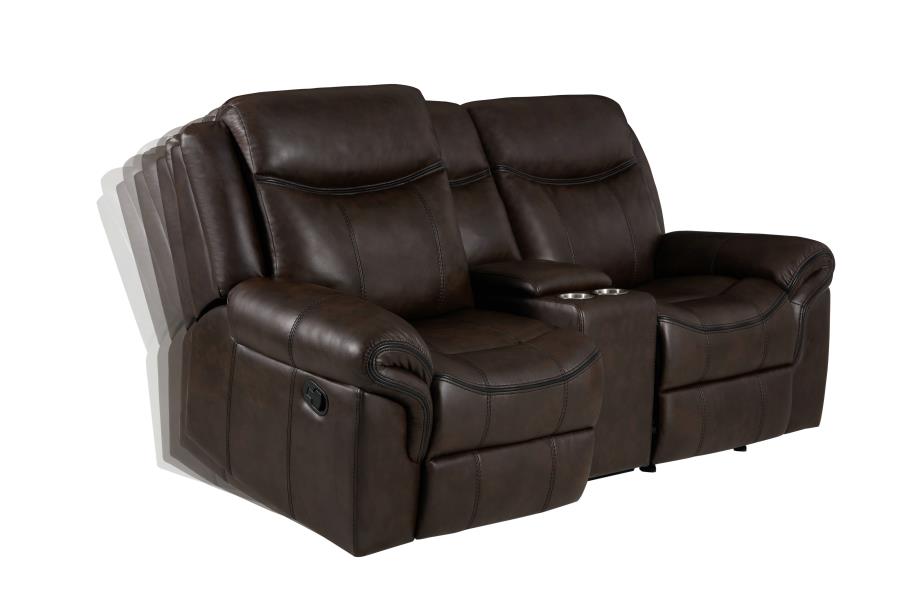 Sawyer Cocoa Brown Upholstered Tufted Sofa & Loveseat Set