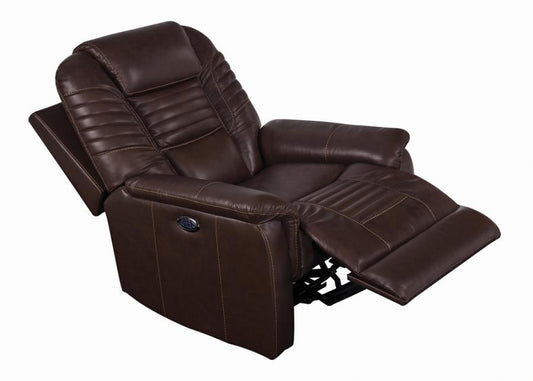 Genuine Leather Brown Electric Recliner