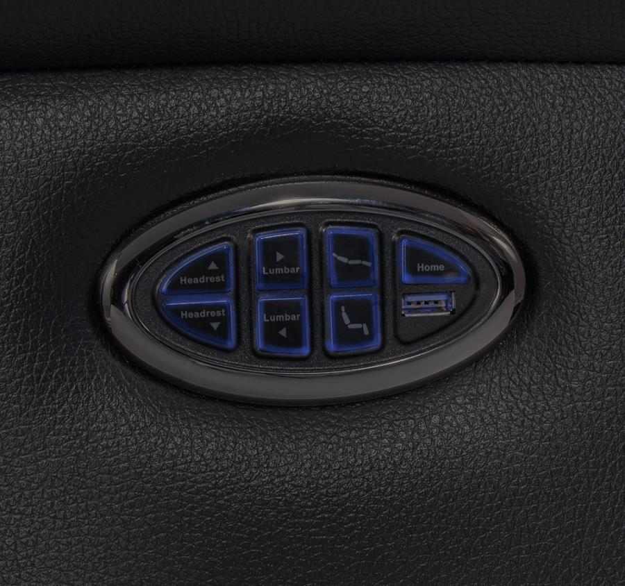 Upholstered Power^3 Recliner with Power Headrest Black