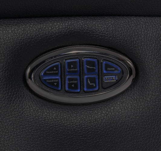 Upholstered Power^3 Recliner with Power Headrest Black