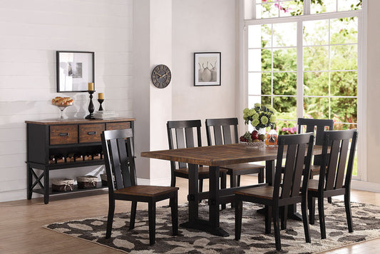 Dark Brown & Black Dining Table