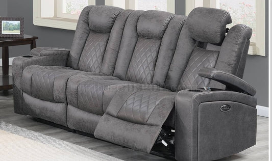 Antique Grey Power Motion Reclining Sofa